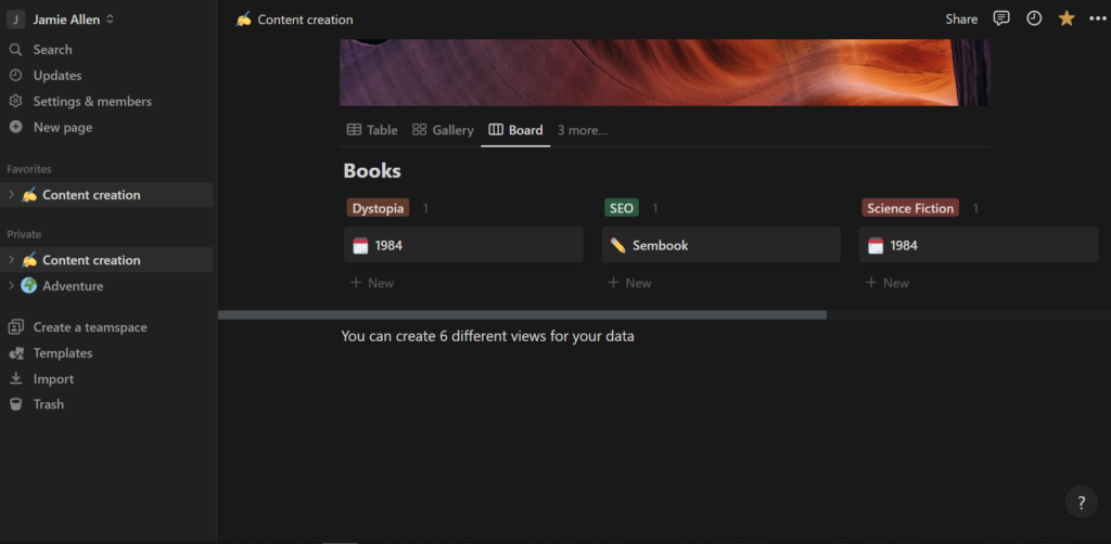 Notion Review: Database view